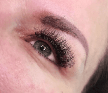 The result after the Volume Lash Extension treatment at Flutter and Wink in Vancouver, Washington.