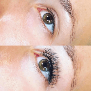 Before and After the Classic Lash Extension treatment at Flutter and Wink in Vancouver, Washington.