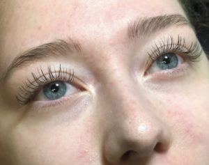 After the Natural Lash Extension treatment at Flutter and Wink in Vancouver, Washington.