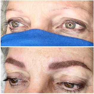 Before and After the result of the treatment of Microblading & Permanent Makeup at Flutter and Wink in Vancouver, Washington